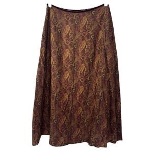 Ralph Lauren Paisley Maxi Skirt 14W Equestrian Floral Classic Y2K Western Boho